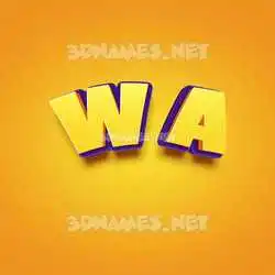 w a in Orange Toon style - 3D name wallpaper
