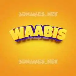 waabis in Orange Toon style - 3D name wallpaper