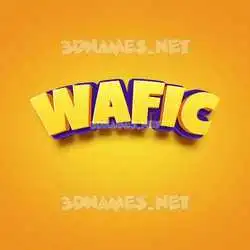 wafic in Orange Toon style - 3D name wallpaper
