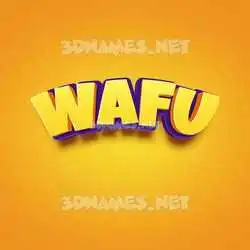 wafu in Orange Toon style - 3D name wallpaper