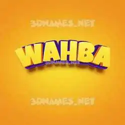 wahba in Orange Toon style - 3D name wallpaper