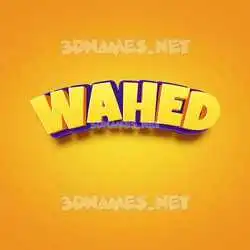 wahed in Orange Toon style - 3D name wallpaper