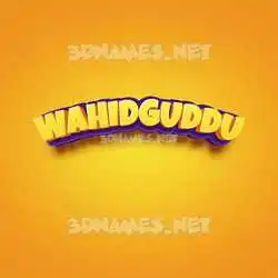 wahidguddu in Orange Toon style - 3D name wallpaper