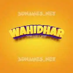 wahidhar in Orange Toon style - 3D name wallpaper