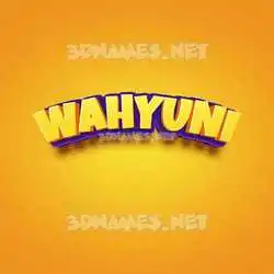 wahyuni in Orange Toon style - 3D name wallpaper