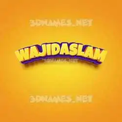 wajidaslam in Orange Toon style - 3D name wallpaper