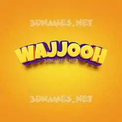 wajjooh in Orange Toon style - 3D name wallpaper