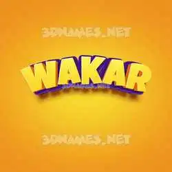 wakar in Orange Toon style - 3D name wallpaper
