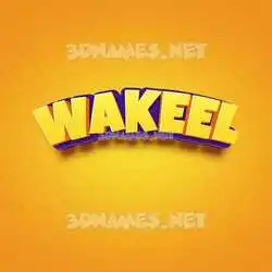 wakeel in Orange Toon style - 3D name wallpaper