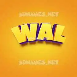 wal in Orange Toon style - 3D name wallpaper