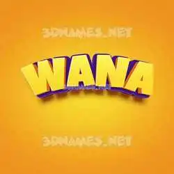 wana in Orange Toon style - 3D name wallpaper