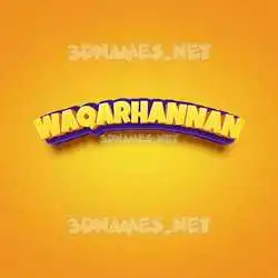 waqarhannan in Orange Toon style - 3D name wallpaper