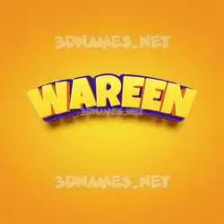 wareen in Orange Toon style - 3D name wallpaper