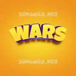 wars in Orange Toon style - 3D name wallpaper