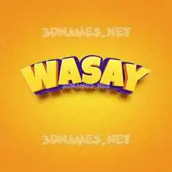 wasay in Orange Toon style - 3D name wallpaper