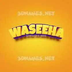 waseeha in Orange Toon style - 3D name wallpaper