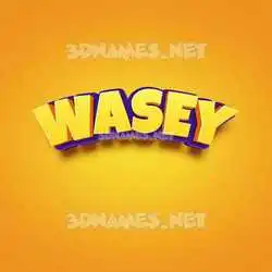 wasey in Orange Toon style - 3D name wallpaper