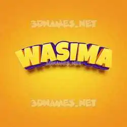 wasima in Orange Toon style - 3D name wallpaper