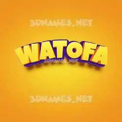 watofa in Orange Toon style - 3D name wallpaper
