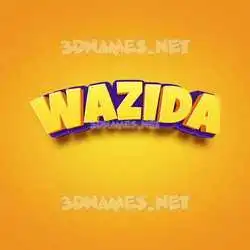 wazida in Orange Toon style - 3D name wallpaper