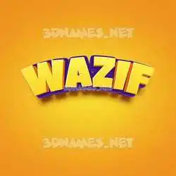 wazif in Orange Toon style - 3D name wallpaper