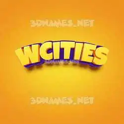 wcities in Orange Toon style - 3D name wallpaper