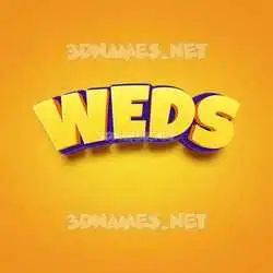 weds in Orange Toon style - 3D name wallpaper