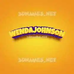 wendajohnson in Orange Toon style - 3D name wallpaper