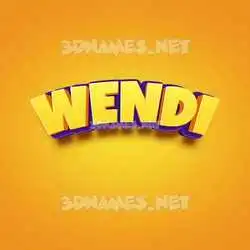 wendi in Orange Toon style - 3D name wallpaper