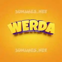 werda in Orange Toon style - 3D name wallpaper