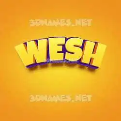 wesh in Orange Toon style - 3D name wallpaper