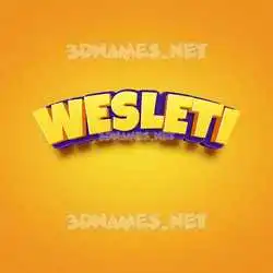 wesleti in Orange Toon style - 3D name wallpaper