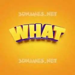 what in Orange Toon style - 3D name wallpaper