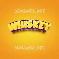 whiskey in Orange Toon style - 3D name wallpaper