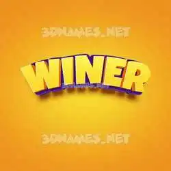 winer in Orange Toon style - 3D name wallpaper