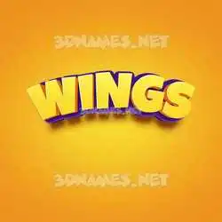 wings in Orange Toon style - 3D name wallpaper