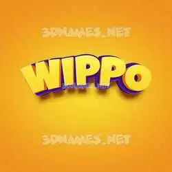 wippo in Orange Toon style - 3D name wallpaper