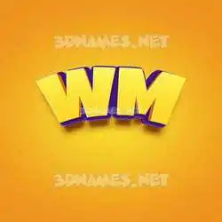 wm in Orange Toon style - 3D name wallpaper