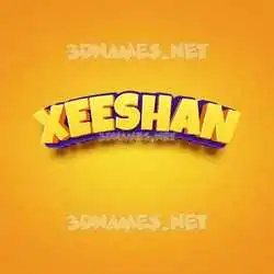 xeeshan in Orange Toon style - 3D name wallpaper