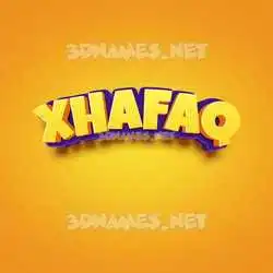 xhafaq in Orange Toon style - 3D name wallpaper