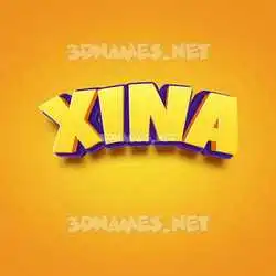 xina in Orange Toon style - 3D name wallpaper