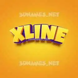 xline in Orange Toon style - 3D name wallpaper