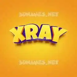 xray in Orange Toon style - 3D name wallpaper