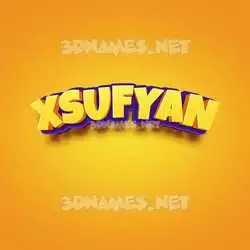 xsufyan in Orange Toon style - 3D name wallpaper