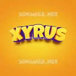 xyrus in Orange Toon style - 3D name wallpaper