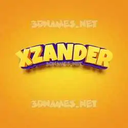 xzander in Orange Toon style - 3D name wallpaper