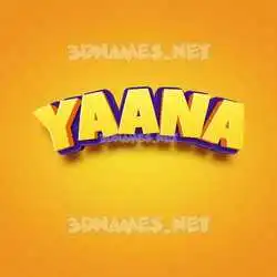 yaana in Orange Toon style - 3D name wallpaper