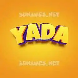 yada in Orange Toon style - 3D name wallpaper