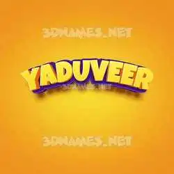 yaduveer in Orange Toon style - 3D name wallpaper
