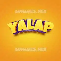yalap in Orange Toon style - 3D name wallpaper